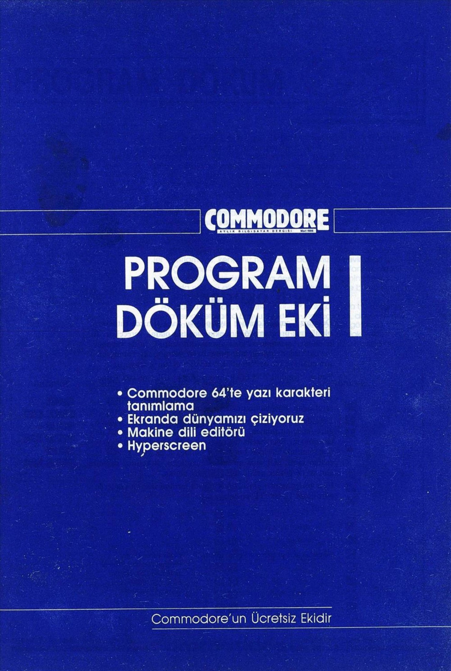 Commodore PDE - Sayi 01 (Mart 1986)