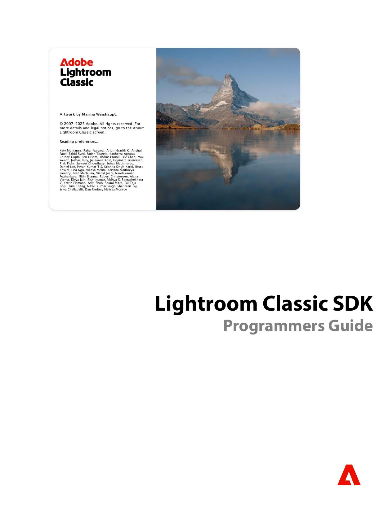 Adobe Photoshop Lightroom Classic SDK Programmers Guide
